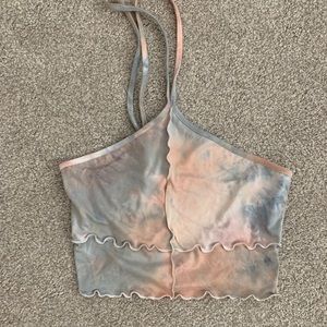 tie dye halter tue crop top size xs/small